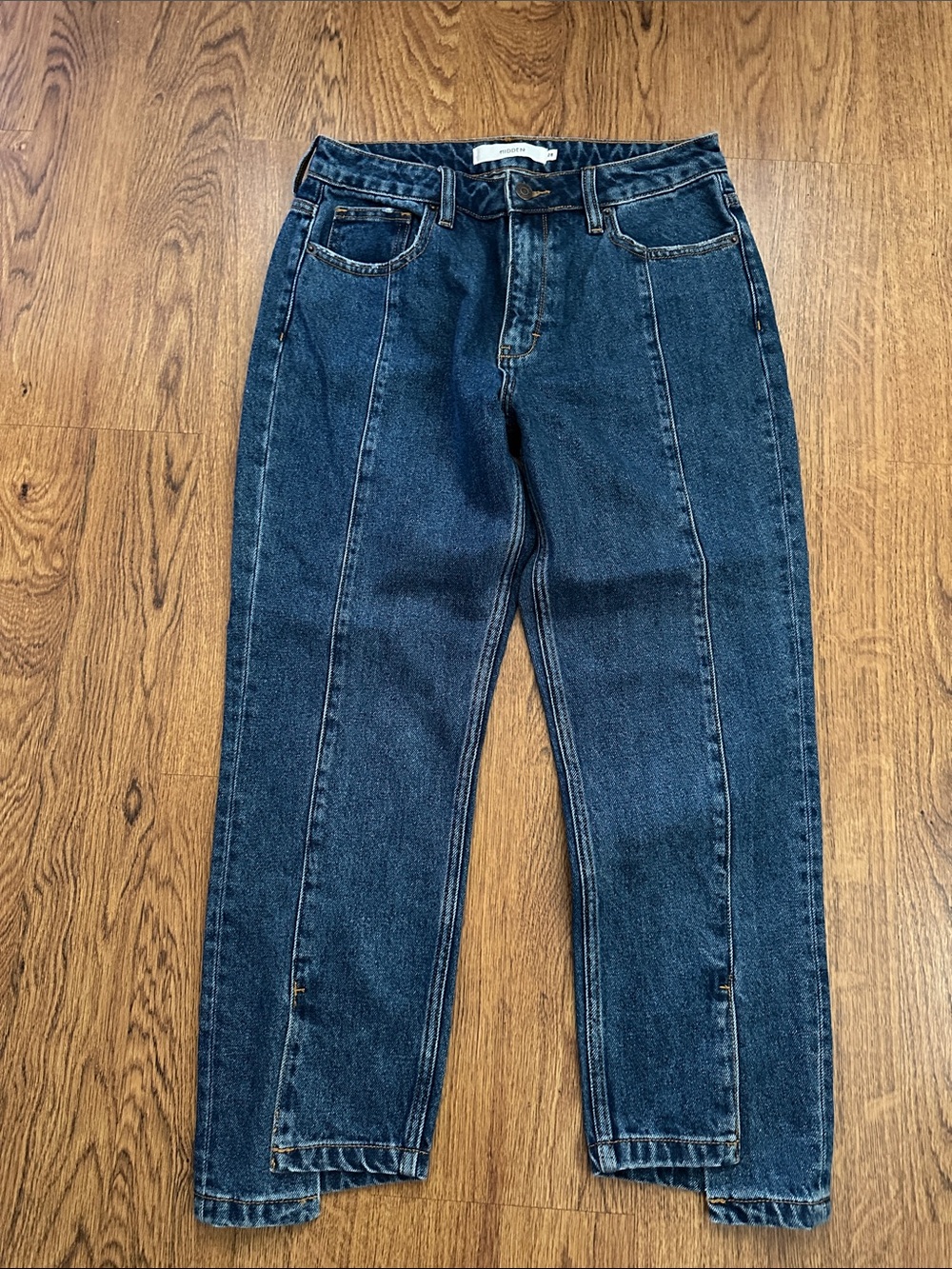 Hidden denim Blue Straight-Leg Jeans size 28 split hem 100% cotton